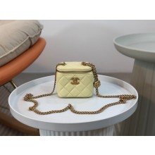 chanel mini Lambskin & Gold Metal Clutch with Chain A68139 yellow 2023