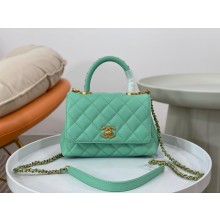 Chanel small calfskin Top Handle bag A92991 green 2023