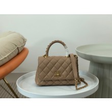 Chanel small calfskin Top Handle bag A92991 nude pink 2023