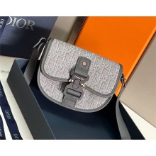 DIOR men's Ruthenium-Colored Mini Gallop Bag with Strap 2023