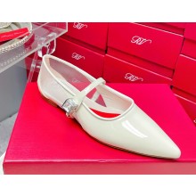 Roger Vivier Babies Ballerinas in Patent Leather off white 2023