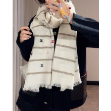 Chanel cashmere scarves 75*210cm white 2024