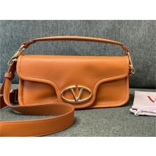 VALENTINO VLOGO 1960 NAPPA LEATHER SHOULDER BAG TAN 2024