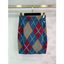 CHANEL Dark Blue, Brown, Camel & Turquoise skirt P77445 2024