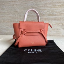 Celine mini belt pico Bag in grained calfskin rose 2024