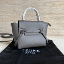 Celine mini belt pico Bag in grained calfskin gris etain 2024