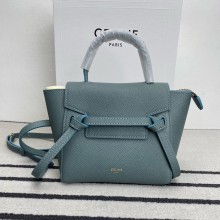 Celine mini belt pico Bag in grained calfskin green 2024