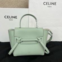 Celine mini belt pico Bag in grained calfskin vert fizz 2024