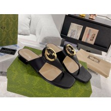 Gucci Blondie thong sandals 739048 black 2023