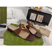 Gucci Blondie thong sandals 739048 coffee 2023
