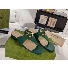 Gucci Blondie thong sandals 739048 green 2023