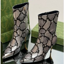 Gucci Heel 8.5cm Women's Pointed toe ankle boots ‎761988 Python Pattern leather 2023