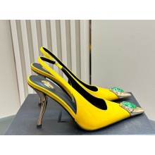 Saint Laurent Heel 10.5cm Pumps Patent leather yellow 1031-2024