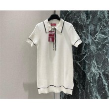 GUCCI WHITE Fine wool polo dress 2025