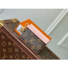 LV Charms Card Holder in Monogram coated canvas M82739 Rose Ballerine Pink 2024