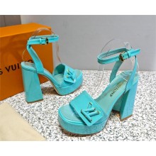 Louis Vuitton PLATFORM 12 cm heel 9.5 cm Shake Platform Sandal green 2023