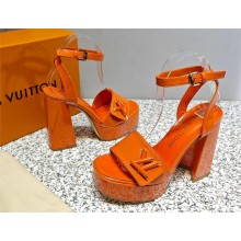 Louis Vuitton PLATFORM 12 cm heel 9.5 cm Shake Platform Sandal ORANGE 2023