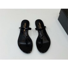 Saint Laurent cassandra slides in patent leather BLACK 2024