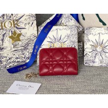 Dior Mini Lady Dior Gardenia Wallet red Cannage Lambskin 1112-2024