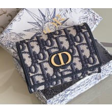 Dior 30 Montaigne Glycine Wallet Blue Dior Oblique Jacquard 1112-2024