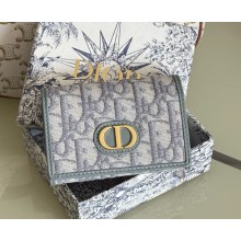 Dior 30 Montaigne Glycine Wallet grey Dior Oblique Jacquard 1112-2024