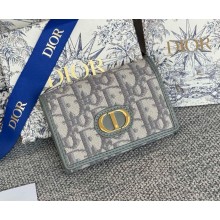 Dior 30 Montaigne Glycine Wallet grey Dior Oblique Jacquard 1112-2024ss