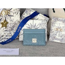 Dior Miss Dior Freesia Card Holder pale blue Lambskin with Quilted Miss Dior Allover Motif 1112-2024