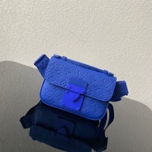 louis vuittton Monogram-embossed S LOCK SLING BAG m58486 blue