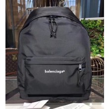 Balenciaga Explorer Canvas Backpack Bag with Logo Label Black 2018