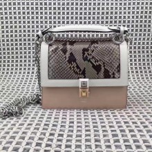 Fendi KAN I Mini bag in two-tone leather and python 19cm(catilon-751006)
