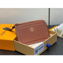 LOUIS VUITTON BROWN CALFSKIN Low Key Zipped Card Holder M14551 2025