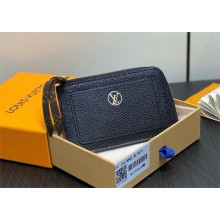 LOUIS VUITTON BLACK CALFSKIN Low Key Zipped Card Holder M14550 2025