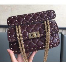Valentino Rockstud Spike Chain Shoulder Bag Fuchsia 2018