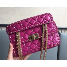 Valentino Rockstud Spike Chain Shoulder Bag Hot Pink 2018