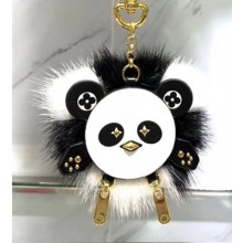 Louis Vuitton Wild Puppet Bag Charm and Key Holder M63094 Black/White 2018