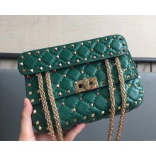 Valentino Rockstud Spike Chain Shoulder Bag Green 2018