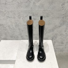 bottega veneta Brushed leather knee-high boots black 2023