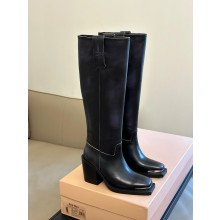 Miu Miu Heel 8.5cm vintage Leather Boots 5W859D Black 2023