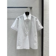 Chanel WHITE SHORT-SLEEVED COTTON SHIRT 2024
