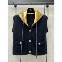 Chanel Cashmere, Cotton & Mixed Fibers Black & Gold VEST P76607 2024