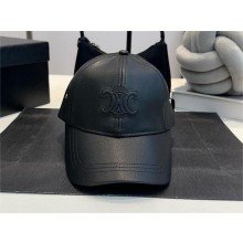 celine Triomphe baseball cap in lambskin black 2024