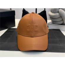 celine Triomphe baseball cap in lambskin tan 2024