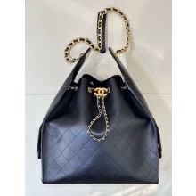 chanel 25 Medium Handbag IN Grained Calfskin & Gold-Tone Metal AS5311 black 2025