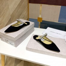 Jimmy Choo pearls flats in suede leather black 2020