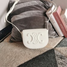 CELINE FOLCO CUIR TRIOMPHE IN SMOOTH CALFSKIN white