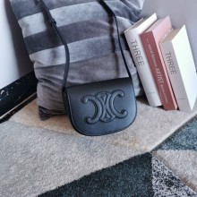 CELINE FOLCO CUIR TRIOMPHE IN SMOOTH CALFSKIN black