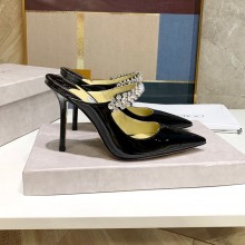 Jimmy Choo bing 100mm crystals mules in patent leather black 2020