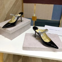 Jimmy Choo bing 65mm crystals mules in patent leather black 2020