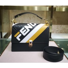 Fendi Kan I Mania Flap Top Handle Bag black/white 2018