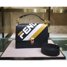 Fendi Kan I Mania Flap Top Handle Bag black/pink 2018